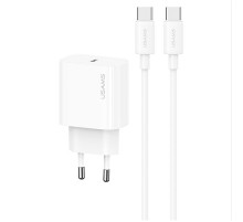 МЗП Usams US-OYXLTZ01 CC226 PD20W (1USB-C) + кабель Type-C to Type-C White