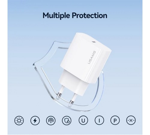 МЗП Usams US-OYXLTZ02 CC226 PD20W + SJ712 30W Type-C to Lightning Yi Series White МЗП Usams US-OYXLTZ02 CC226 PD20W + SJ712 30W Type-C to Lightning Yi Series White