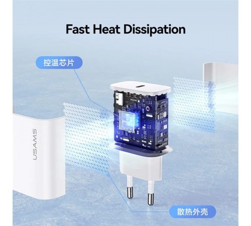 МЗП Usams US-OYXLTZ02 CC226 PD20W + SJ712 30W Type-C to Lightning Yi Series White МЗП Usams US-OYXLTZ02 CC226 PD20W + SJ712 30W Type-C to Lightning Yi Series White