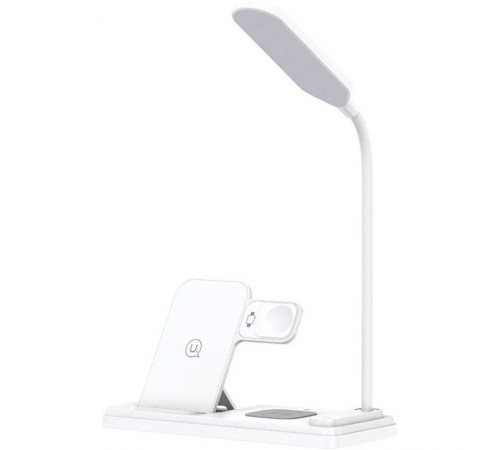 БЗП Usams US-CD195 15W 4in1 Wireless Charging Holder With Table Lamp White БЗП Usams US-CD195 15W 4in1 Wireless Charging Holder With Table Lamp White