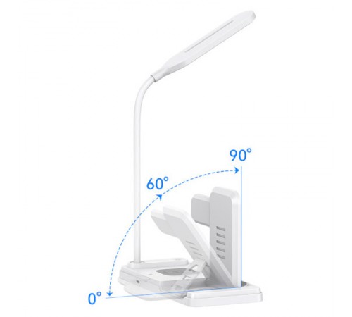 БЗП Usams US-CD195 15W 4in1 Wireless Charging Holder With Table Lamp White БЗП Usams US-CD195 15W 4in1 Wireless Charging Holder With Table Lamp White