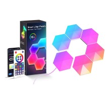 Модульный настінний світильник LED RGB 5V соты SAL-011B 6pcs Bluetooth USB with app White