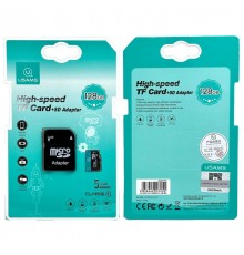 Карта пам'яті USAMS US-ZB269 TF High Speed Card 128 Gb + adapter Green