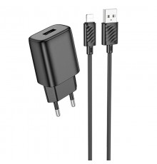 МЗП Hoco C134A Solid 12W (1USB-A) + кабель USB to Lightning Black