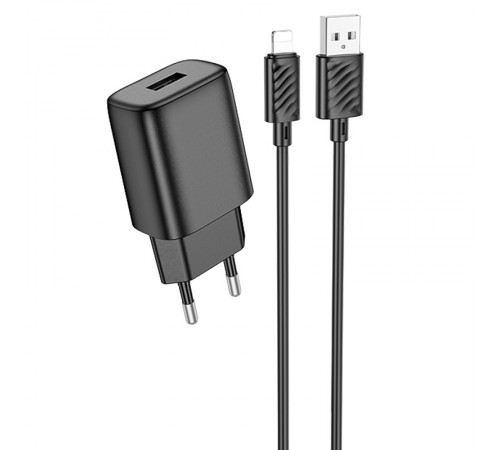 МЗП Hoco C134A Solid 12W (1USB-A) + кабель USB to Lightning Black МЗП Hoco C134A Solid 12W (1USB-A) + кабель USB to Lightning Black