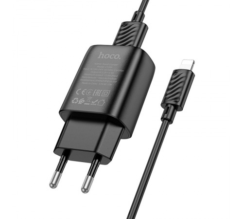 МЗП Hoco C134A Solid 12W (1USB-A) + кабель USB to Lightning Black МЗП Hoco C134A Solid 12W (1USB-A) + кабель USB to Lightning Black