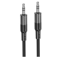 Аудіо кабель Aux Hoco UPA27 Spirit transparent (1.2m) Black