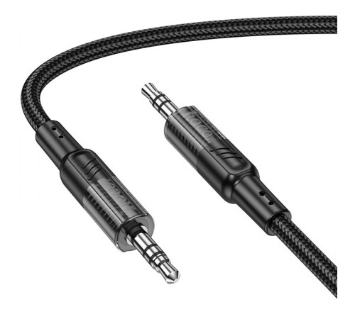 Аудіо кабель Aux Hoco UPA27 Spirit transparent (1.2m) Black