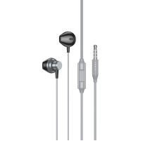 Стерео Навушники Hoco M125 Smart metal universal (3.5mm/1.2m) Metal gray