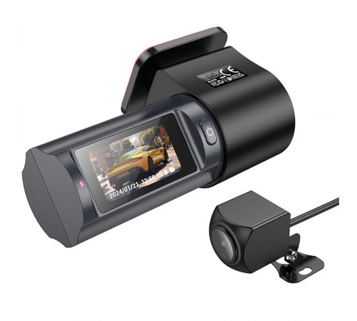 Відеореєстратор Hoco DV8 2K display hidden driving recorder (with rear camera) Black Відеореєстратор Hoco DV8 2K display hidden driving recorder (with rear camera) Black