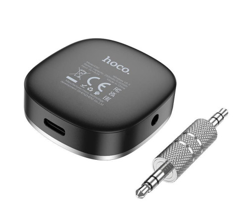 Bluetooth аудіо ресивер Hoco E80 Travel (AUX 3.5mm) Black