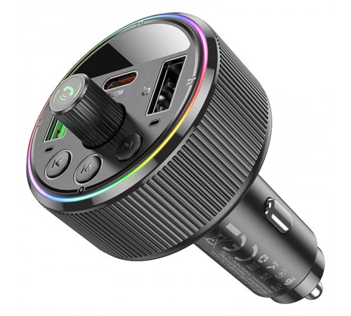 АЗП FM модулятор Hoco E82 Guerrero PD30W+QC3.0 (2USB-A/1C) Black АЗП FM модулятор Hoco E82 Guerrero PD30W+QC3.0 (2USB-A/1C) Black
