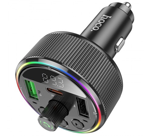 АЗП FM модулятор Hoco E82 Guerrero PD30W+QC3.0 (2USB-A/1C) Black АЗП FM модулятор Hoco E82 Guerrero PD30W+QC3.0 (2USB-A/1C) Black