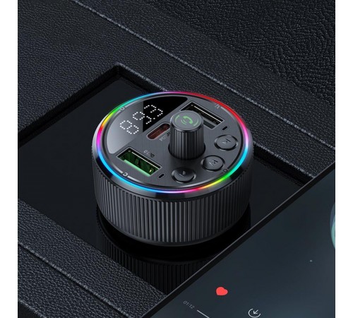 АЗП FM модулятор Hoco E82 Guerrero PD30W+QC3.0 (2USB-A/1C) Black АЗП FM модулятор Hoco E82 Guerrero PD30W+QC3.0 (2USB-A/1C) Black