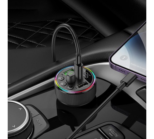 АЗП FM модулятор Hoco E82 Guerrero PD30W+QC3.0 (2USB-A/1C) Black АЗП FM модулятор Hoco E82 Guerrero PD30W+QC3.0 (2USB-A/1C) Black