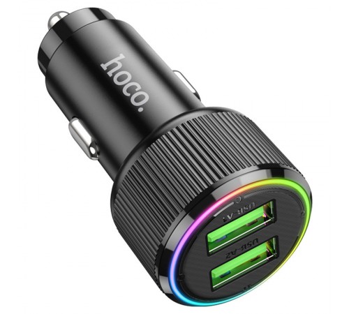 АЗП Hoco NZ14 Guerrero QC3.0 18W total 38W (2USB-A) Black