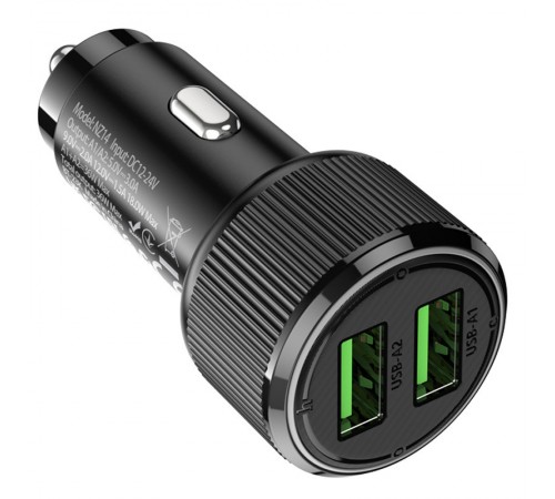 АЗП Hoco NZ14 Guerrero QC3.0 18W total 38W (2USB-A) Black