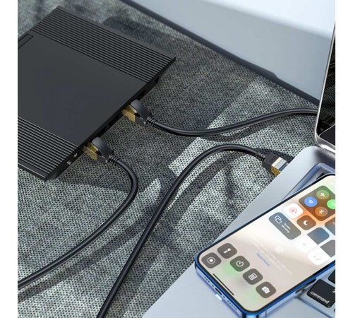 Дата кабель Hoco US02 Level pure copper gigabit ethernet (1m) Black