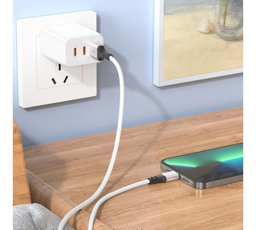 Дата кабель Hoco X86 Spear USB to Lightning (1m) White