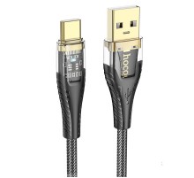 Дата кабель Hoco U121 Gold standart Transparent Discovery Edition USB to Type-C (1.2m) Black