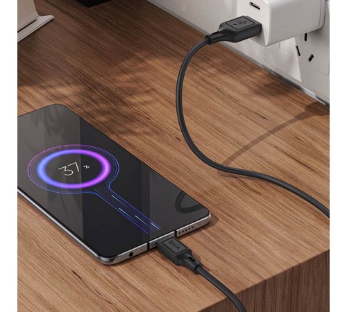 Дата кабель Hoco X90 Cool silicone USB to MicroUSB (1m) Black