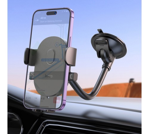 Автотримач Hoco H20 Mighty one-button (windshield) Black