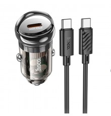 АЗП Hoco Z53 Sight PD30W (1C) + Type-C to Type-C Transparent black