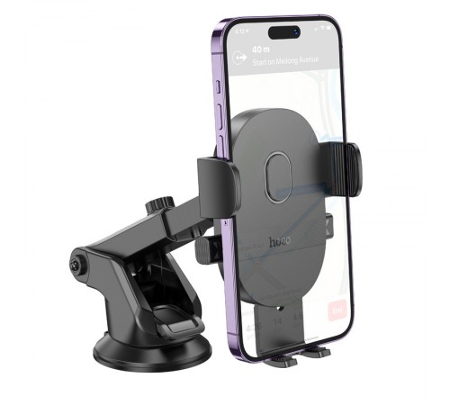 Автотримач Hoco H19 Mighty one-button (center console) Black