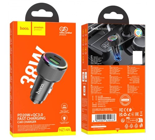 АЗП Hoco NZ14A Guerrero PD20W+QC3.0 (1C1A) Black