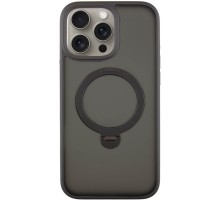 TPU+PC чохол Metal Buttons with MagSafe Colorful HQ Ring для Apple iPhone 15 Pro (6.1") Black