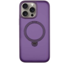 TPU+PC чохол Metal Buttons with MagSafe Colorful HQ Ring для Apple iPhone 15 Pro (6.1") Purple
