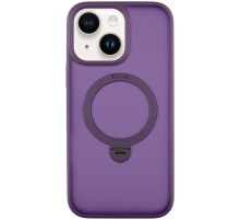 TPU+PC чохол Metal Buttons with MagSafe Colorful HQ Ring для Apple iPhone 14 / 13 (6.1") Purple