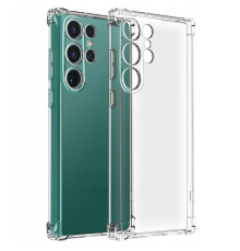 TPU чохол GETMAN Ease logo посилені кути Full Camera для Samsung Galaxy S22 Ultra Безбарвний (прозорий)