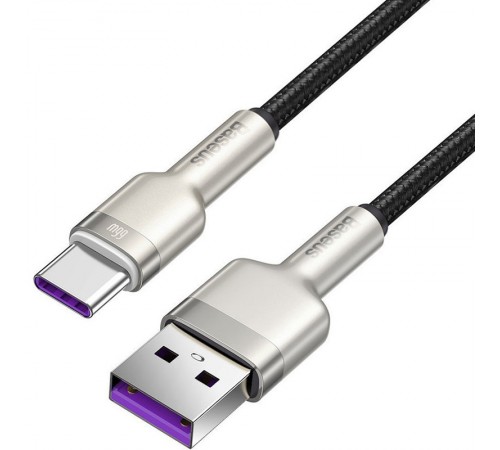 Дата кабель Baseus Cafule Metal Data USB to Type-C 66W (0.25m) (CAKF00000) Black
