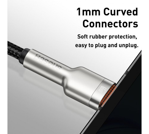 Дата кабель Baseus Cafule Metal Data USB to Type-C 66W (0.25m) (CAKF00000) Black