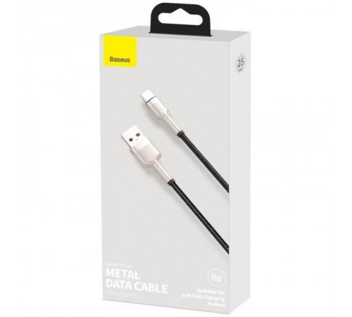 Дата кабель Baseus Cafule Metal Data USB to Type-C 66W (0.25m) (CAKF00000) Black