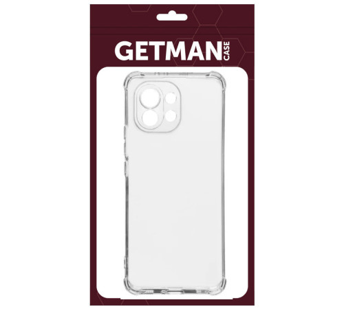 TPU чохол GETMAN Ease logo посилені кути Full Camera для Xiaomi Mi 11 Lite Безбарвний (прозорий)