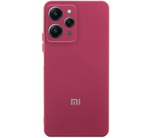 Чохол Silicone Cover Lakshmi Full Camera (AAA) with Logo для Xiaomi Redmi 12 Бордовий / Plum