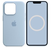 Чохол Silicone case (AAA) full with Magsafe and Animation для Apple iPhone 14 Pro (6.1") Блакитний / Sky