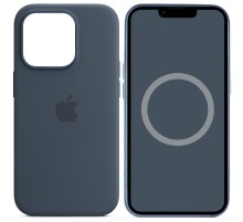 Чохол Silicone case (AAA) full with Magsafe and Animation для Apple iPhone 14 Pro (6.1") Синій / Storm Blue