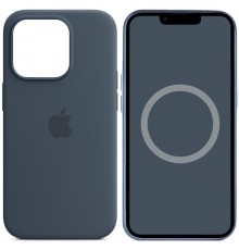 Чохол Silicone case (AAA) full with Magsafe and Animation для Apple iPhone 14 Pro (6.1") Синій / Storm Blue