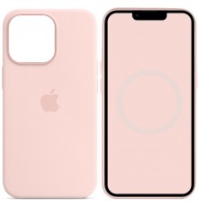 Чохол Silicone case (AAA) with Magsafe and Animation для Apple iPhone 14 Pro Max (6.7") Рожевий / Chalk Pink