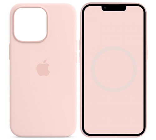 Чохол Silicone case (AAA) with Magsafe and Animation для Apple iPhone 14 Pro Max (6.7") Рожевий / Chalk Pink