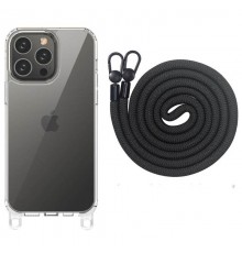 Чохол TPU Transparent with Straps для Apple iPhone 12 Pro Max (6.7") Black
