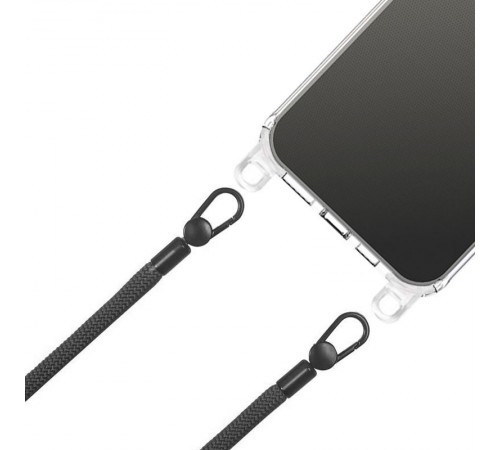 Чохол TPU Transparent with Straps для Apple iPhone 12 Pro Max (6.7") Black Чохол TPU Transparent with Straps для Apple iPhone 12 Pro Max (6.7") Black