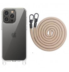 Чохол TPU Transparent with Straps для Apple iPhone 12 Pro Max (6.7") Clay
