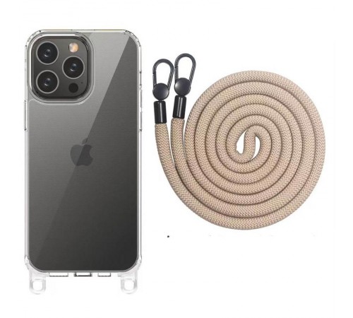 Чохол TPU Transparent with Straps для Apple iPhone 12 Pro Max (6.7") Clay Чохол TPU Transparent with Straps для Apple iPhone 12 Pro Max (6.7") Clay