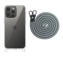 Чохол TPU Transparent with Straps для Apple iPhone 12 Pro Max (6.7") Fog