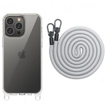 Чохол TPU Transparent with Straps для Apple iPhone 12 Pro Max (6.7") Grey