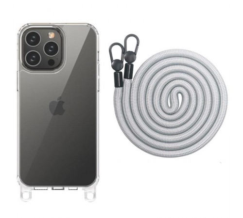 Чохол TPU Transparent with Straps для Apple iPhone 12 Pro Max (6.7") Grey Чохол TPU Transparent with Straps для Apple iPhone 12 Pro Max (6.7") Grey
